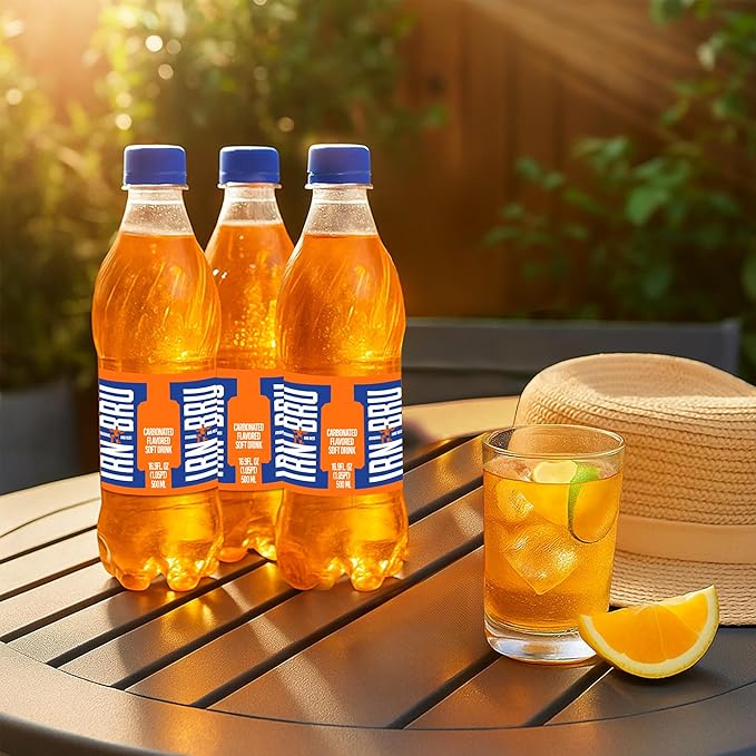 IRN-BRU Original Scottish Sparkling Soda Citrus Flavored Carbonated Drink - Sparkling Flavored Soft Drink 32 Flavor Recipe 16.9 fl oz Bottles Pack of 6