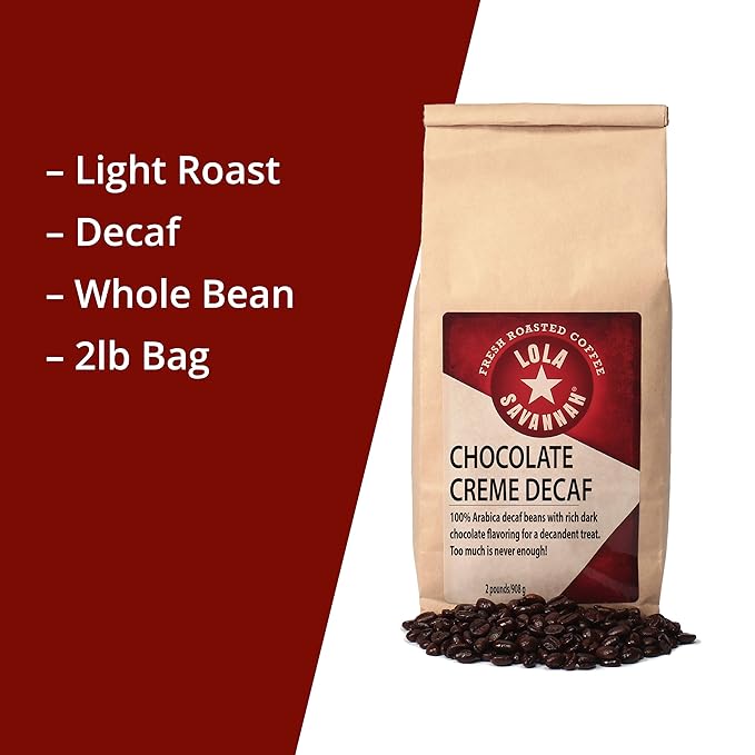 Lola Savannah Chocolate Creme Whole Bean Decaf Coffee 2lb