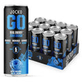Jocko Fuel Blue Raspberry Energy Drink 12 Pack 0 Sugar 95mg Caffeine Supports Brain Health