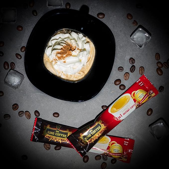TNI King Coffee 3 in 1 Instant Vietnamese Coffee 100 Single Serve Packets - Individual Pocket Size Sachet Sticks - Blended with Coffee Cream Powder and Sugar - 2 Pack