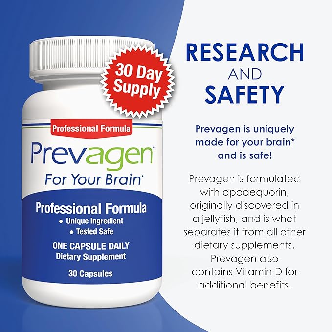 Prevagen Professional Formula - 30 Capsules (1 Month Supply) | Formulated for Your Brain | 40mg of Apoaequorin Plus Vitamin D3 with 7-Day Pill Minder