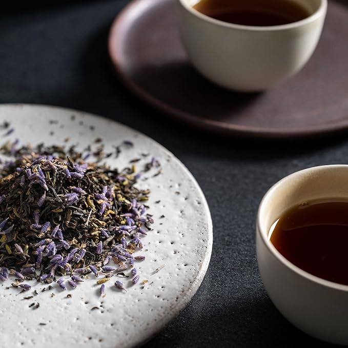 Rishi Tea Earl Grey Lavender Loose Leaf Pure Black Tea - Organic with Bergamot Oil and Lavender Flowers Energizing &amp Caffeinated - 16 Ounces 50+ Servings