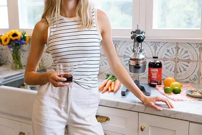Lucy’s Family Owned - AMERICAN BEETS Organic 99% Pure Beet Juice 34 oz. Glass Bottle (Made From Fresh Pressed) (Pack of 2)