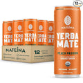 Mateina Yerba Mate Zero Sugar Energy Drink – 120mg Natural Caffeine – Organic Non-GMO Non-Carbonated – Dr. Andrew Huberman Recommended – (12 fl oz Cans 12 Pack) Peach Passion