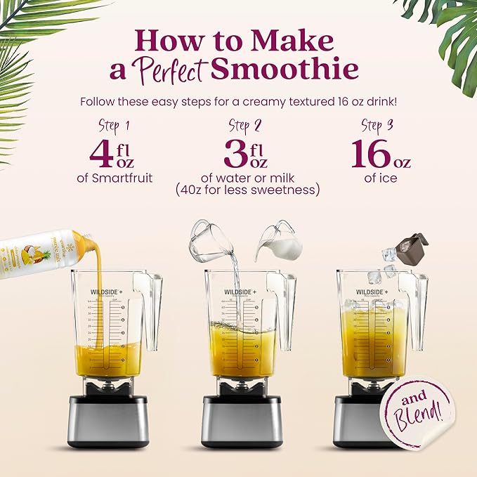 Smartfruit Aloha Pineapple + Prebiotic – 100% Real Fruit Purée with Pineapple Banana Apple &amp Coconut – Great for Smoothies Juice Yogurt Cocktails Teas – High in Vitamin A – 48oz