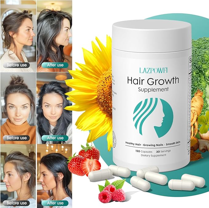 Hair Growth Products Biotin 10000mcg 30-in-1 with Vitamin A B3 C D E Calcium Hair Growth Supplement Supports Hair &amp Nails Natural Growth Vitamins for Women &amp Men - 30 Servings