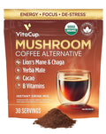 VitaCup Mushroom Coffee Alternative Instant Drink Mix | Mushroom Based Coffee Substitute for Natural Energy &amp Focus | Lion’s Mane Yerba Mate &amp Chaga | Cacao Cinnamon &amp B Vitamins | 30