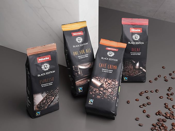 Miele Black Edition One For All Hand-Selected &amp Hand-Roasted Whole Coffee Beans - USDA Organic Fair Trade Certified - 8.8 oz (250g) 2 Pack
