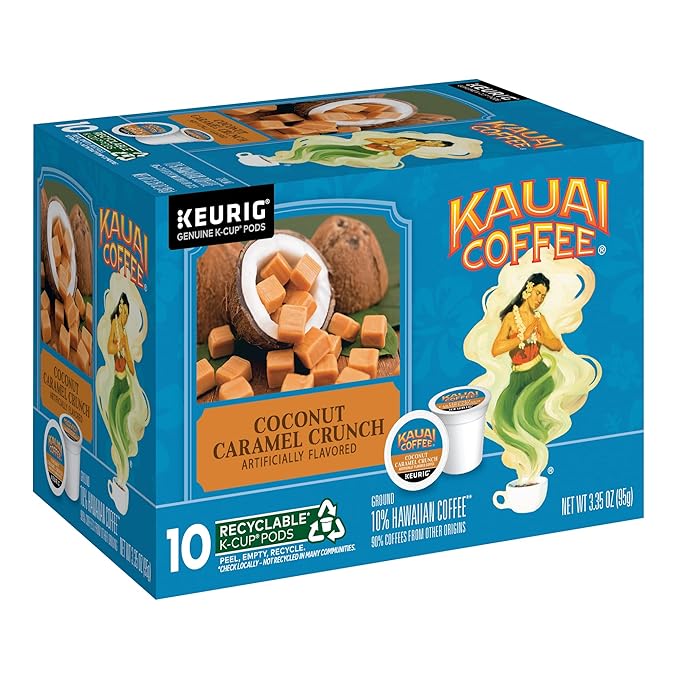 Kauai Coffee K-Cup Pods for Keurig Brewers – Arabica Coffee 10% Hawaiian – Medium Roast Rich Smooth No Bitterness – Three Flavors 4 Packs of 10 Single Serve K-Cups