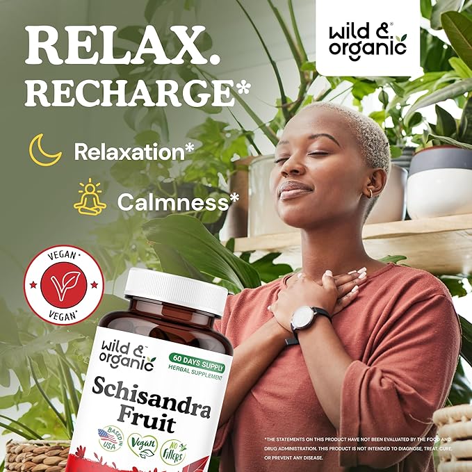 Wild &amp Organic Schisandra 120 Capsules &amp Skullcap 120 Capsules