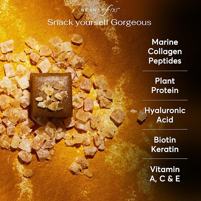 Beauty f(x) Protein Beauty Bites – Collagen Bars – Lemon Ginger Turmeric Collagen Protein Bars for Women – 10g Protein 110 Calories No Added Sugar – Supports Skin Hair and Nails