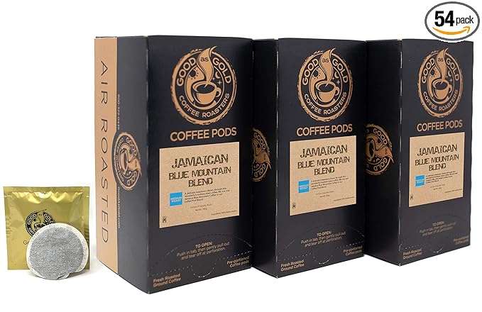 Good As Gold Blue Mountain Coffee Pods Jamaican Blend - Medium Roast 54 Count