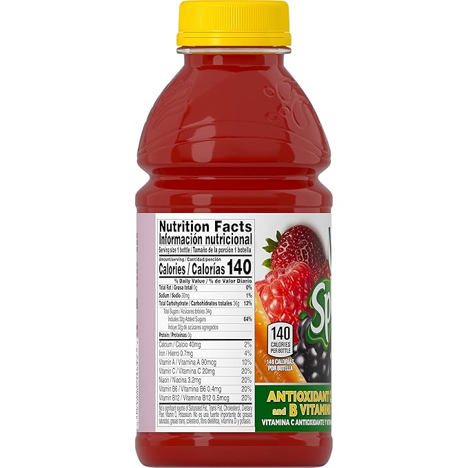 V8 Splash Fruit Juice 16 Oz 12 Count