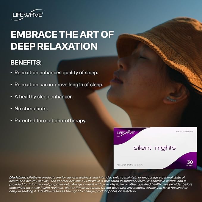 LifeWave Silent Nights Patches - Patented Form of Phototherapy - A Healthy Sleep Enhancer - 30 Patches in Sleeve - No Drugs or stimulants