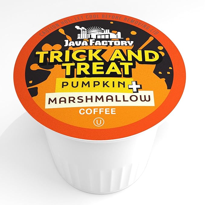 Java Factory Coffee Pods Pumpkin and Marshmallow Flavored Coffee Compatible with K Cup Brewers Including 2.0 Trick and Treat 40 Count