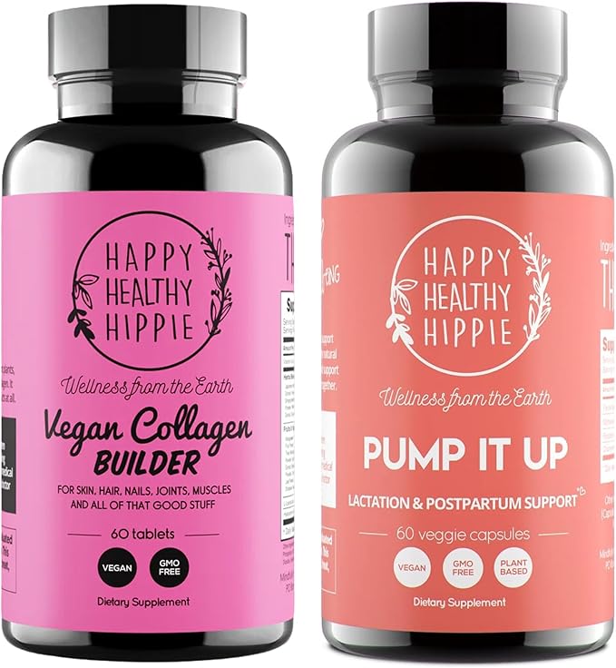 Happy Healthy Hippie Pump It Up Lactation Supplement &amp Vegan Collagen Builder