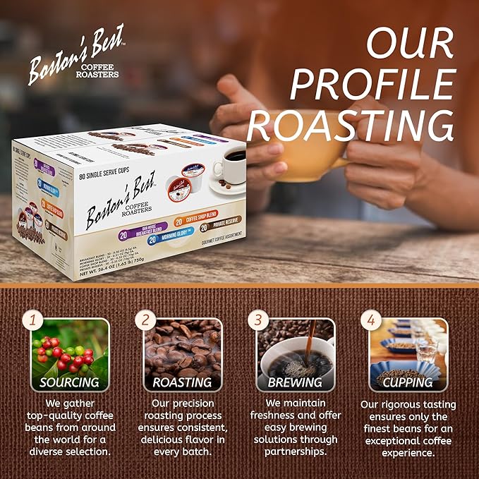 Boston's Best Assorted Variety Blends Single Serve K-Cup Coffee 80 Count (Compatible with 2.0 Keurig Brewers)