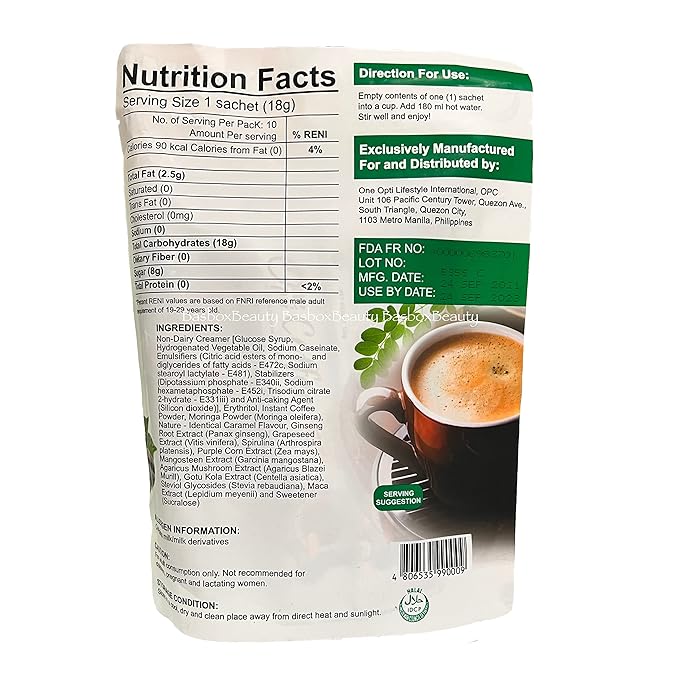 ONE OPTI SUPER COFFEE 12-in-1 Coffee Mix Contains 10 Sachets
