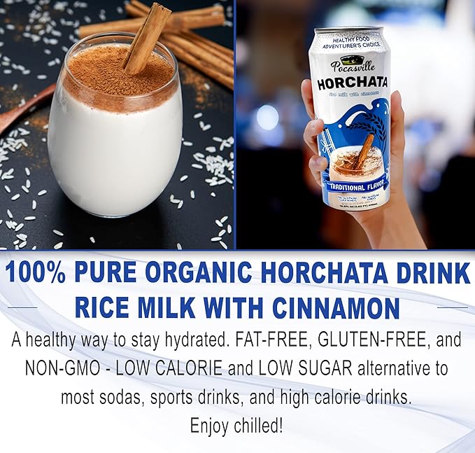 Pocasville Fruit Juices Squeezed not form Concentrate 16.5 Fluid Ounce Can (Horchata 12)