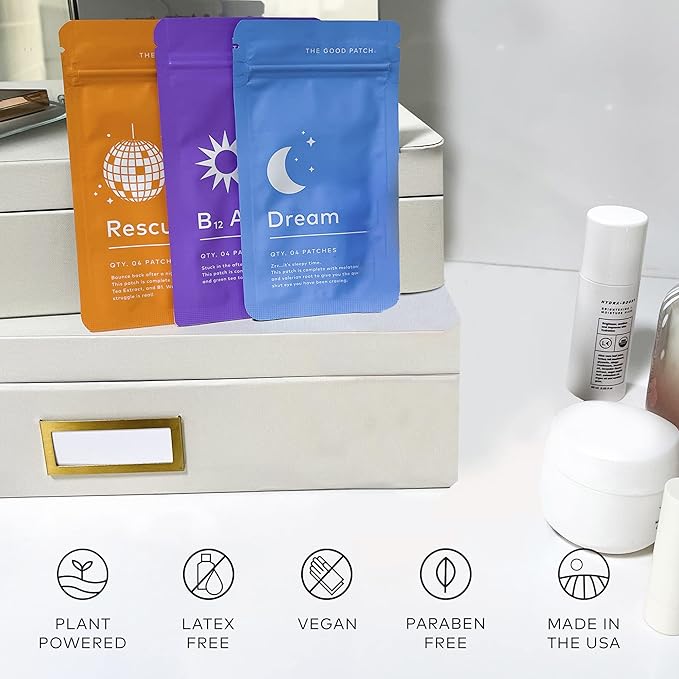 The Good Patch Daily Balance Patches - Awake B12 for Energy Rescue for Recovery and Dream for Sleep - Plant-Powered (12 Patches)