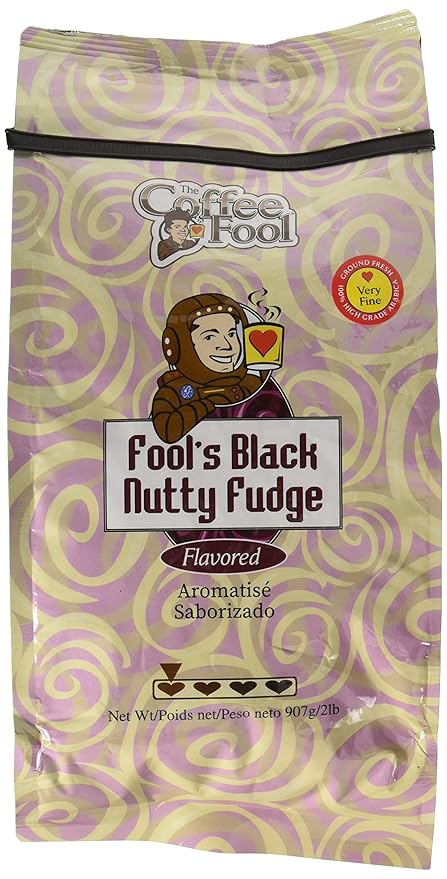 The Coffee Fool Black Nutty Fudge Very Fine Grind 2 Pound