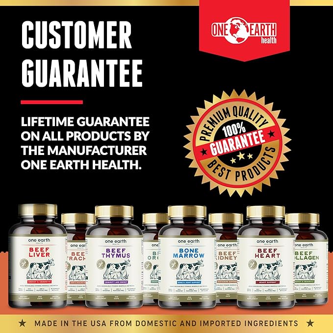 One Earth Health Grass Fed Beef Collagen - New Zealand Sourced Natural Collagen Supplement. (Types I II III V and X) 3000mg per Serving 200 Count