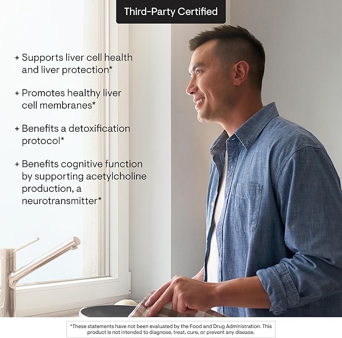 THORNE - Phosphatidyl Choline - Phospholipid Complex for Liver Support Cholesterol Metabolism &amp Healthy Bile* - Third-Party Certified - Gluten &amp Dairy-Free - 60 Softgels