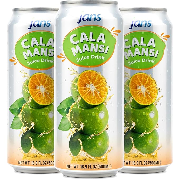 Jans Golden Lime Juice Calamansi Drink (16.9 oz Cans 12-Pack) – Philippine Kalamansi Citrus Beverage – Natural Lemoncito Yuzu Style Lime Drink Lemon Orange Tangerine Citrus Substitute | From Pure