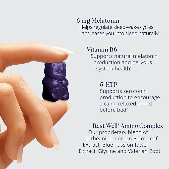 SugarBearPro Sleep Gummy 2 Month Supply Extra Strength Melatonin 6mg for Men &amp Women Vegan Vitamin B6 L-Theanine 5 HTP Valerian Sleep Aid for Adults &amp Teens Certified Kosher (Pack of 2