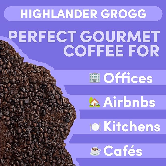 2 lb Highlander Grogg Whole Bean Coffee | Butterscotch Caramel Vanilla Flavored Coffee Beans | Bulk Medium Roast Flavored | Specialty Grade | 32 oz