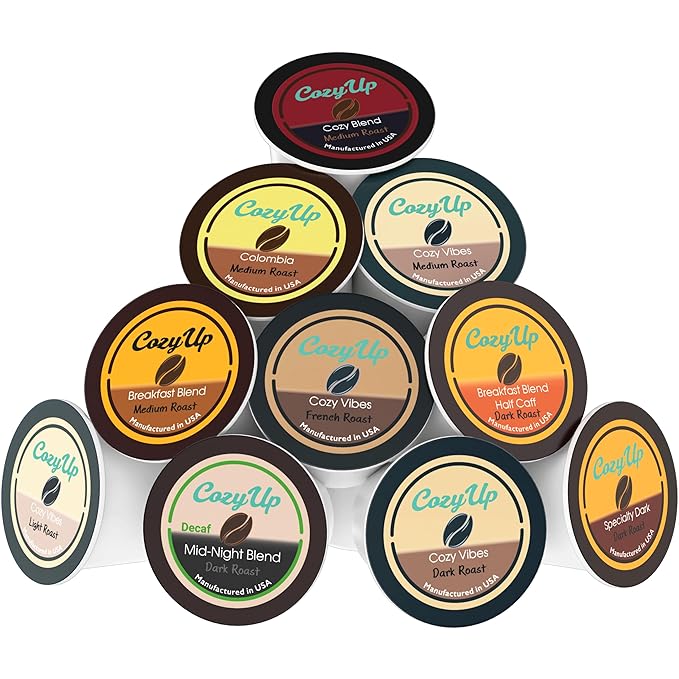 Cozy Up Variety Coffee Pods Compatible with Keurig K-Cup Brewers 10 Assorted Flavors 100 Count