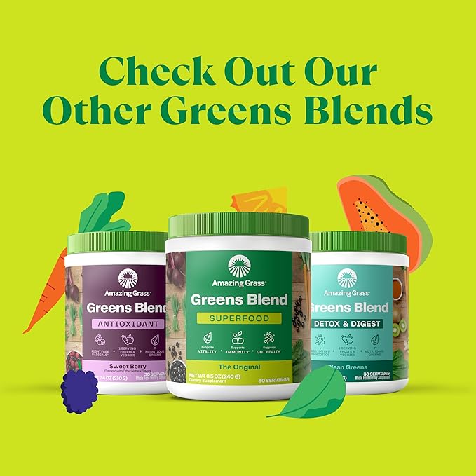 Amazing Grass Kidz Superfood: Vegan Protein &amp Probiotics for Kids with Beet Root Powder &amp 1/2 Cup of Leafy Greens Extreme Chocolate 15 Servings