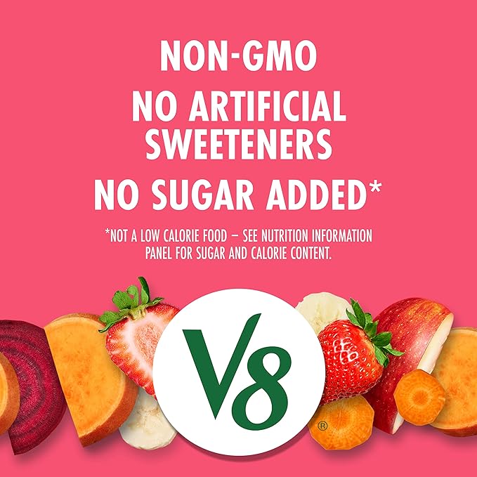 V8 Strawberry Banana 100% Fruit and Vegetable Juice 8 fl oz Can (48 Pack)