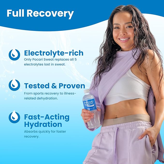 Pocari Sweat Electrolyte Drink 24 Pack of 16.9 fl oz Bottles – Hydration Replenishment &amp Recovery Beverage