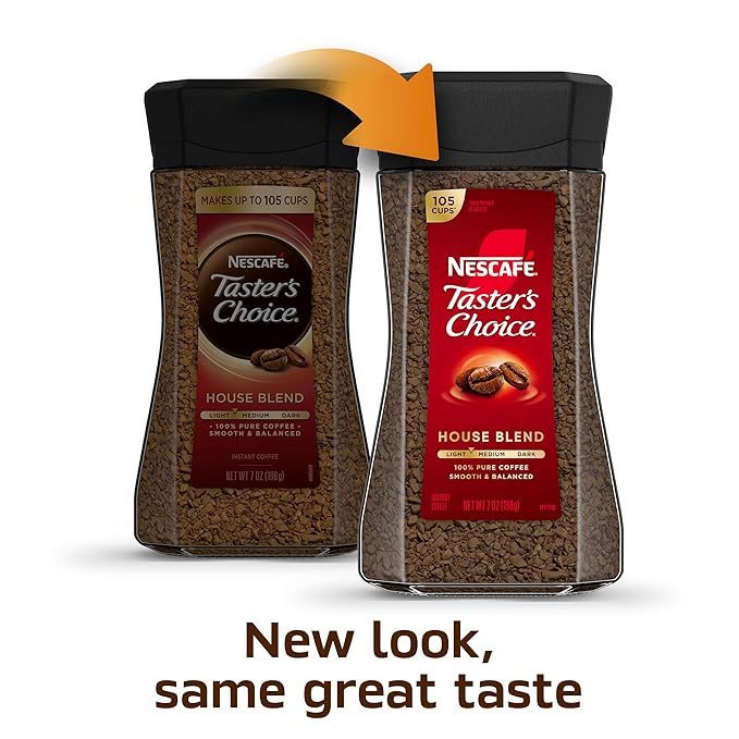 NESCAFÉ Taster's Choice Instant Coffee Light Medium Roast House Blend 2 Jars (7 Oz Each)