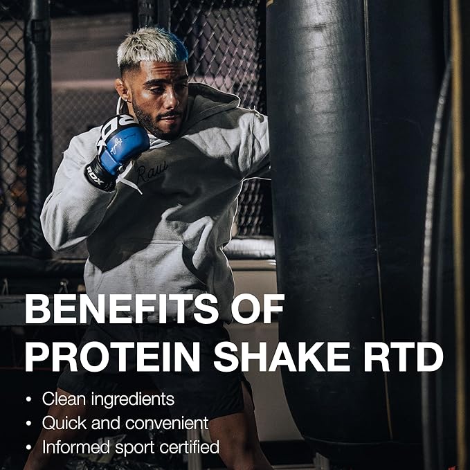 RAW Ready-to-Drink Protein Shake Vanilla - RTD Protein Drinks with Grass-Fed Whey Protein Isolate for Post-Workout - Zero-Sugar &amp Gluten-Free Meal Replacement Drink &amp Breakfast Shake 12 Fl O