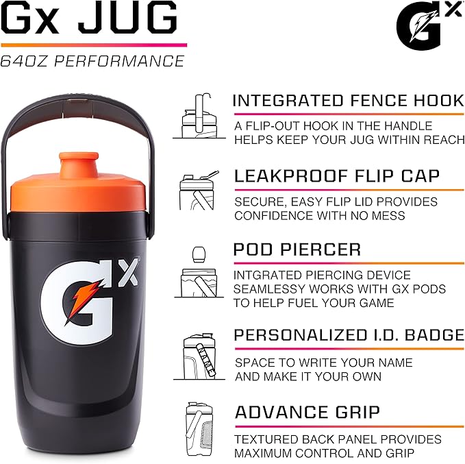 Gatorade Gx Performance Jug 64oz Leakproof Non Slip Grip Great for Athletes Pink