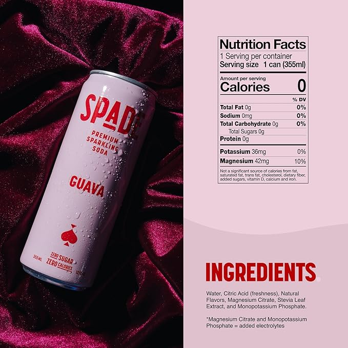 Spade Guava Soda 12 fl oz (Pack of 12)