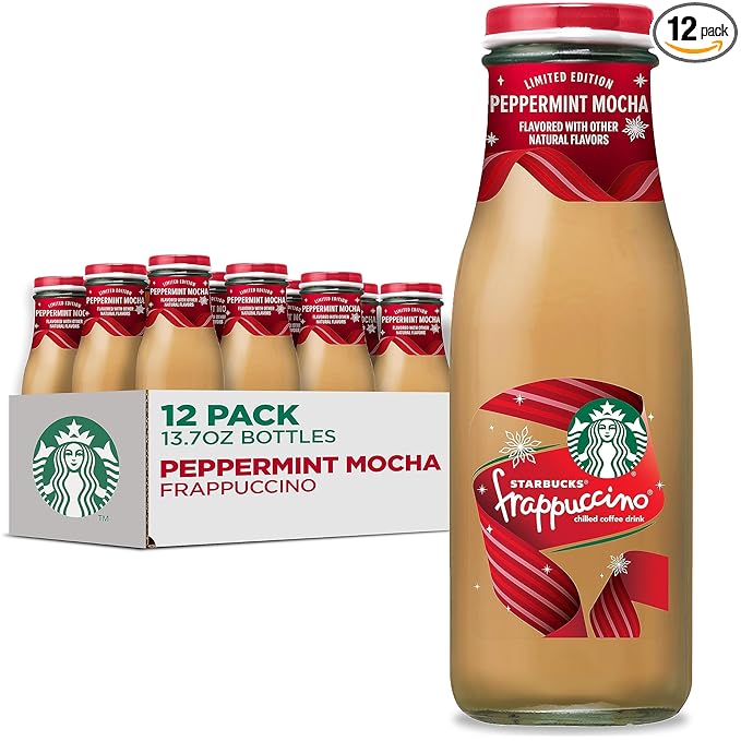 Starbucks Frappuccino Coffee Drink Peppermint Mocha 13.7 fl oz Bottles (12 Pack) Iced Coffee