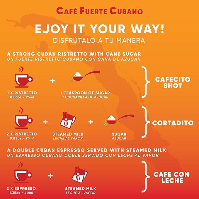 Café Fuerte Cubano Aluminum Espresso Capsules Compatible with Nespresso Original Machines Dark Roast Intensity 13 High Caffeine Recyclable Coffee Pods Roasted and Packaged in USA (40 Count)