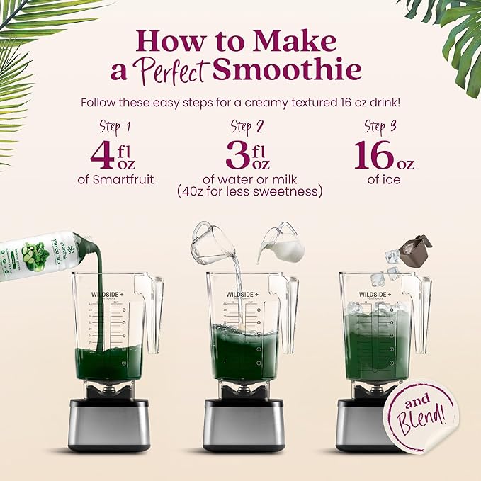 Smartfruit Harvest Greens + Detox – 100% Real Fruit Purée with Kiwi Cucumber Kale Spinach Lemongrass Apple Banana – Great for Smoothies Juice Yogurt Cocktails Teas &amp More – 48oz