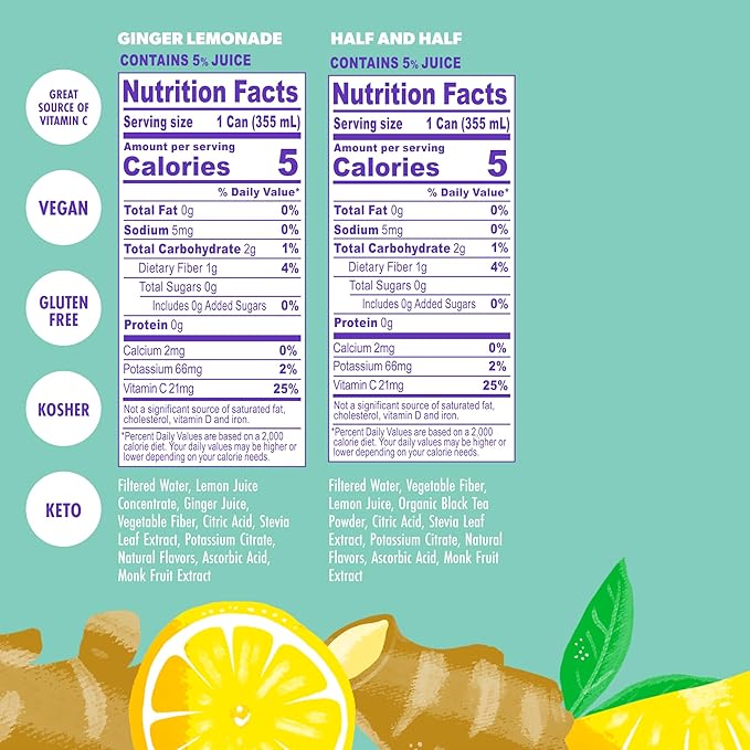 Swoon Lemonade Variety Pack - Low Carb Paleo-Friendly Gluten-Free Keto Drink - Zero Sugar Drinks Made with 100% Natural Lemon Juice Concentrate &amp Sweetened by Monk Fruit 12 Fl oz (Pack of 12)
