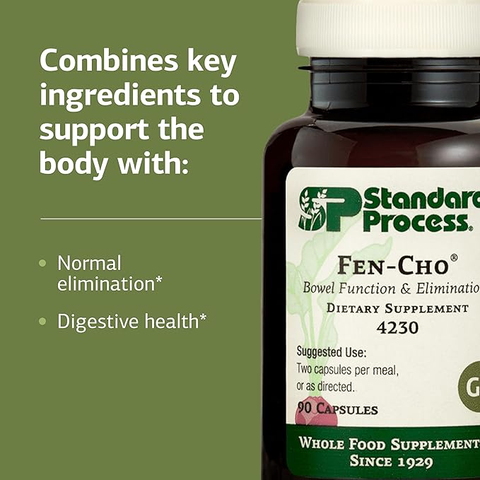Standard Process Fen-Cho - Digestive &amp Gut Health Supplement - Gluten-Free Non-Dairy &amp Non-Soy - 90 Capsules (45 Servings)
