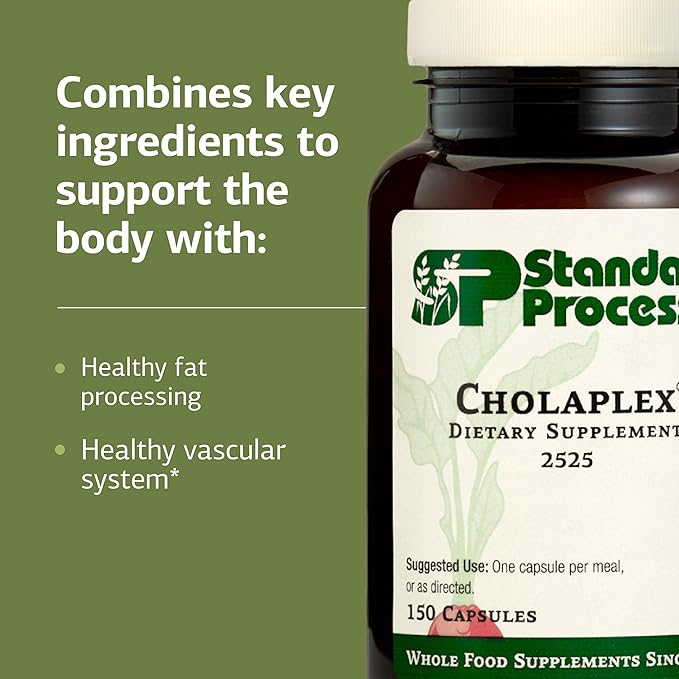 Standard Process Cholaplex - Supplement to Support Heart Health - Supports Healthy Blood Flow &amp Vascular System - Dietary Supplement to Support Liver Function - 150 Capsules