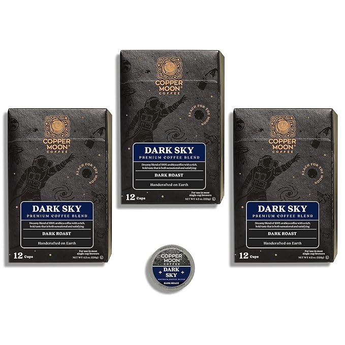 Copper Moon Single Serve Coffee Pods for Keurig K-Cup Brewers Dark Roast Dark Sky Blend 36 Count