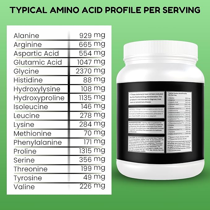 Halal &amp Grass Fed Collagen Peptides Powder 1 lb. 16oz Unflavored Hydrolyzed Collagen Peptides Powder Type I &amp Type III for Hair Skin Nails &amp Joints | Keto &amp Paleo Friendly | Sugar &a