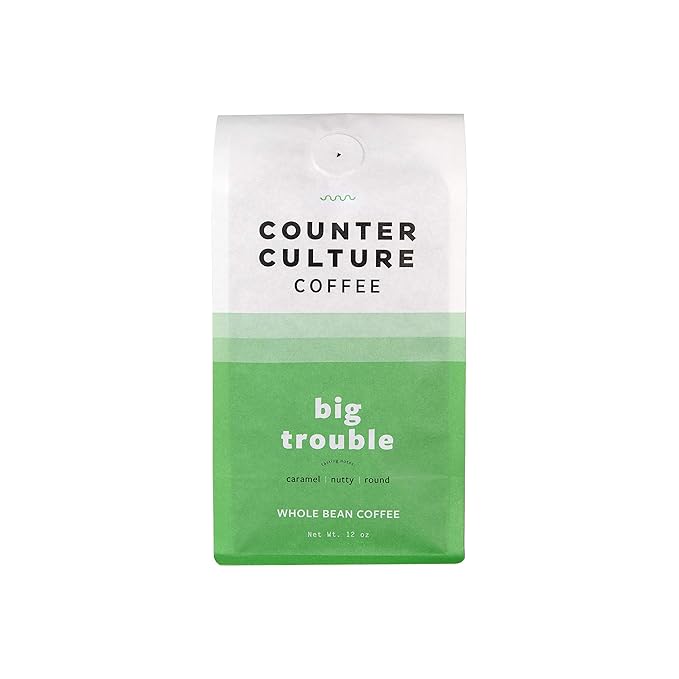 Counter Culture Coffee Big Trouble - Medium Roast Sustainably Farmed Kosher Whole-Bean Coffee 12oz (1 Bag)
