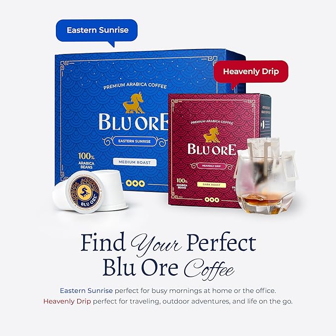 Blu Ore Premium Vietnamese Coffee Pods - Recyclable Single Serve K-Cup Compatible (24 Count) - 100% Arabica Coffee No Preservatives or Artificial Flavor (Medium Roast)