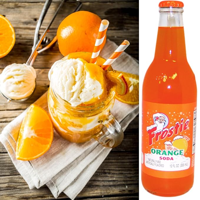 Frostie Orange Soda | 12 Pack of Frostie’s Most Popular Soda Flavors | Real Cane Sugar | 12 oz Glass Bottles in 12 Pack with Crazy Soda Pop Bottle Opener