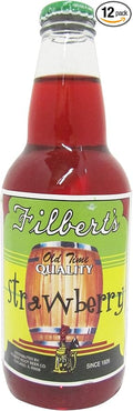 Filbert's STRAWBERRY OLD TIME CHICAGO SODA - very berry 12-Ounce Glass Bottle (Pack of 12)